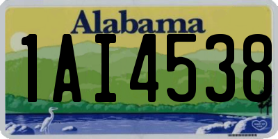 AL license plate 1AI4538