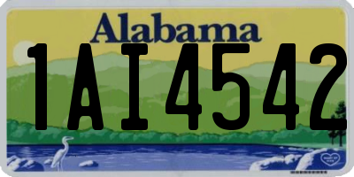 AL license plate 1AI4542