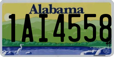 AL license plate 1AI4558