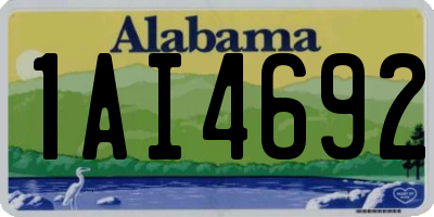 AL license plate 1AI4692