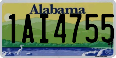 AL license plate 1AI4755