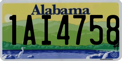 AL license plate 1AI4758