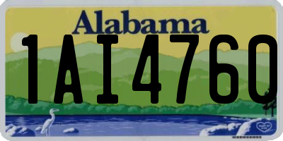 AL license plate 1AI4760