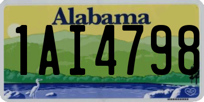 AL license plate 1AI4798