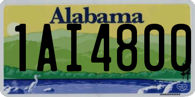 AL license plate 1AI4800