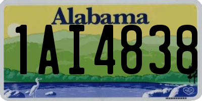 AL license plate 1AI4838