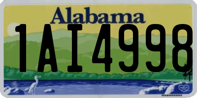 AL license plate 1AI4998