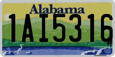 AL license plate 1AI5316