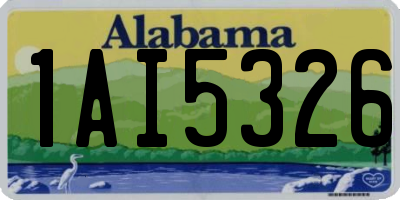 AL license plate 1AI5326