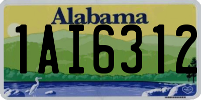 AL license plate 1AI6312