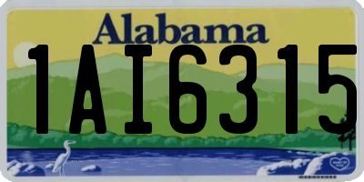 AL license plate 1AI6315