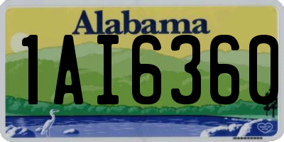 AL license plate 1AI6360