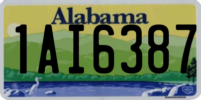 AL license plate 1AI6387