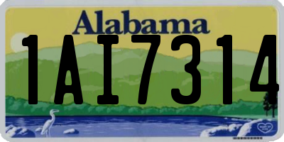 AL license plate 1AI7314