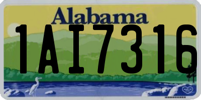 AL license plate 1AI7316