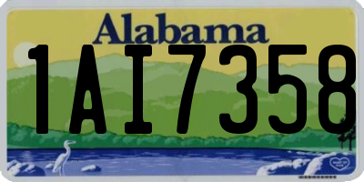AL license plate 1AI7358
