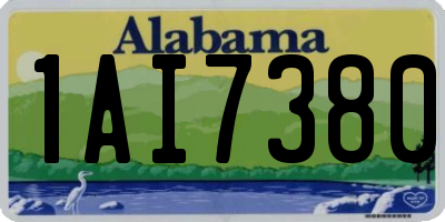 AL license plate 1AI7380