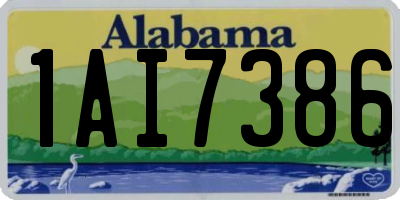 AL license plate 1AI7386