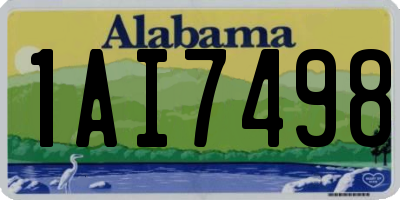 AL license plate 1AI7498