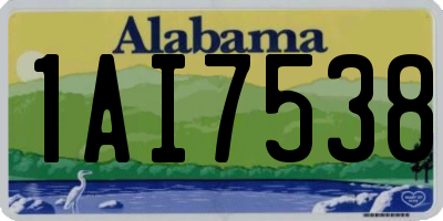 AL license plate 1AI7538