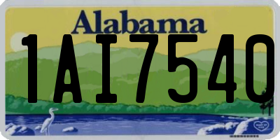 AL license plate 1AI7540