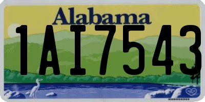 AL license plate 1AI7543