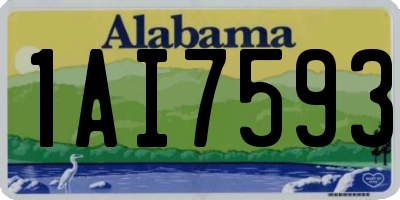 AL license plate 1AI7593