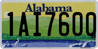 AL license plate 1AI7600