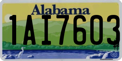 AL license plate 1AI7603