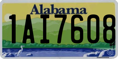 AL license plate 1AI7608
