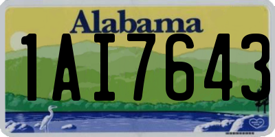 AL license plate 1AI7643