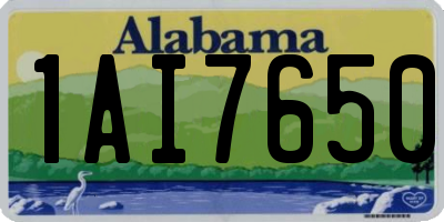 AL license plate 1AI7650