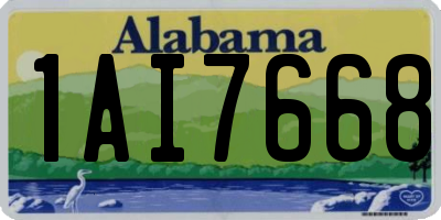 AL license plate 1AI7668
