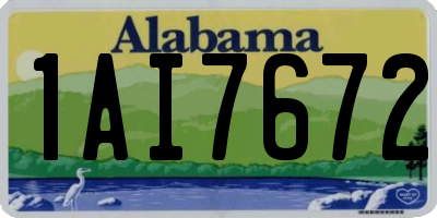 AL license plate 1AI7672