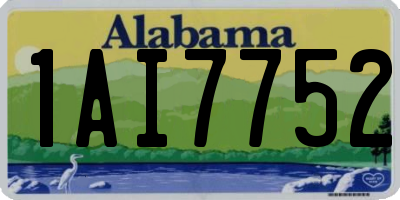 AL license plate 1AI7752