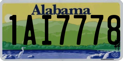 AL license plate 1AI7778