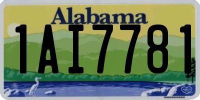 AL license plate 1AI7781