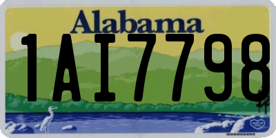 AL license plate 1AI7798