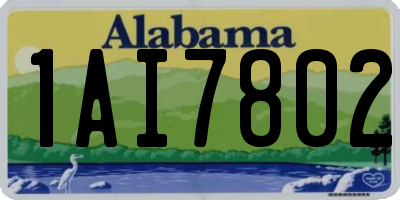 AL license plate 1AI7802