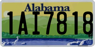 AL license plate 1AI7818