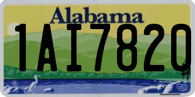 AL license plate 1AI7820