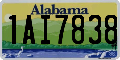 AL license plate 1AI7838