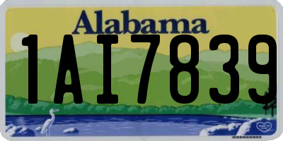 AL license plate 1AI7839