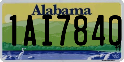 AL license plate 1AI7840