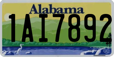 AL license plate 1AI7892