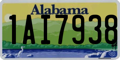 AL license plate 1AI7938