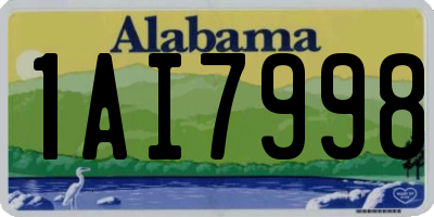 AL license plate 1AI7998