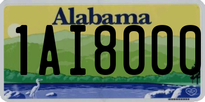 AL license plate 1AI8000