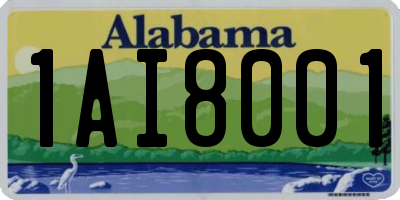 AL license plate 1AI8001