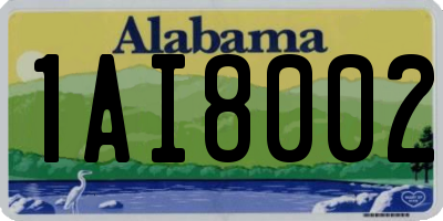 AL license plate 1AI8002